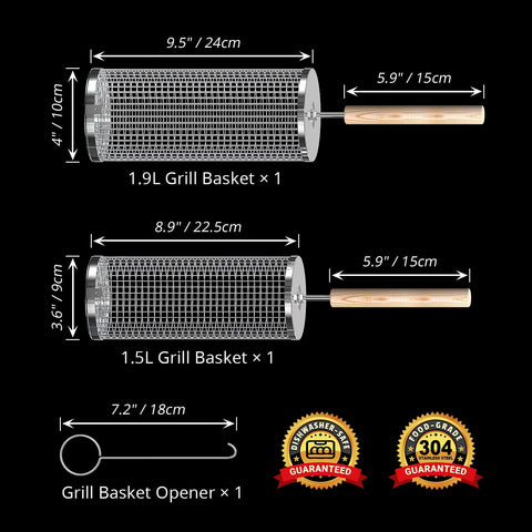 ivtivfu grill basket nesting design saves space during travel and storage