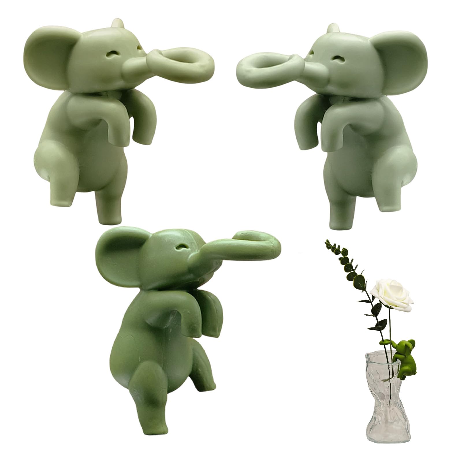 IVTLIF VVV elephant plant support in deep green stabilizes tall stems for indoor plants
