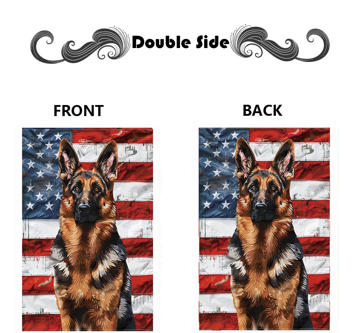 iWeeta double-sided printing flag, readable from both sides.