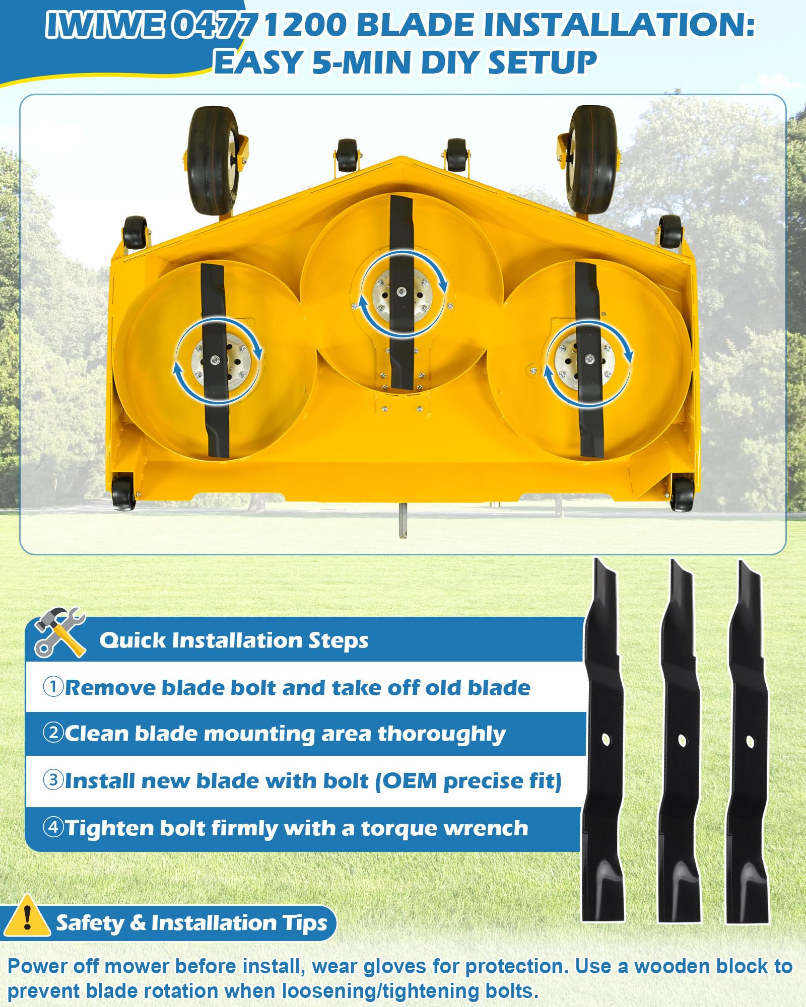 IWIWE Ariens IKON XL 52-inch blade with rust-resistant coating