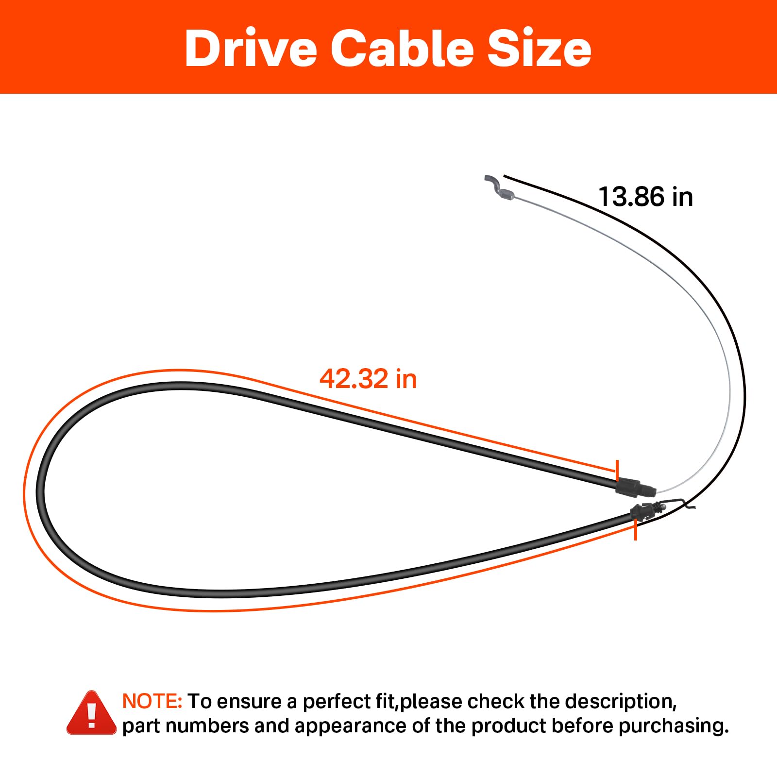 IWIWE drive cable shown for L221A compatibility supports reliable mower operation.