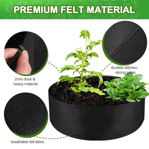 IWNTWY 15-gallon grow bag height-8-inch keeps bed within easy reach.