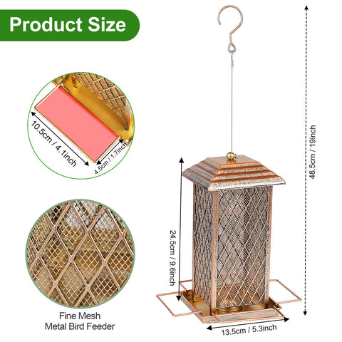 IWNTWY bird feeder large capacity 3 pounds reduces refills during busy seasons.