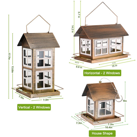IWNTWY bird feeder metal structure close-up highlighting durable anti-rust coating.