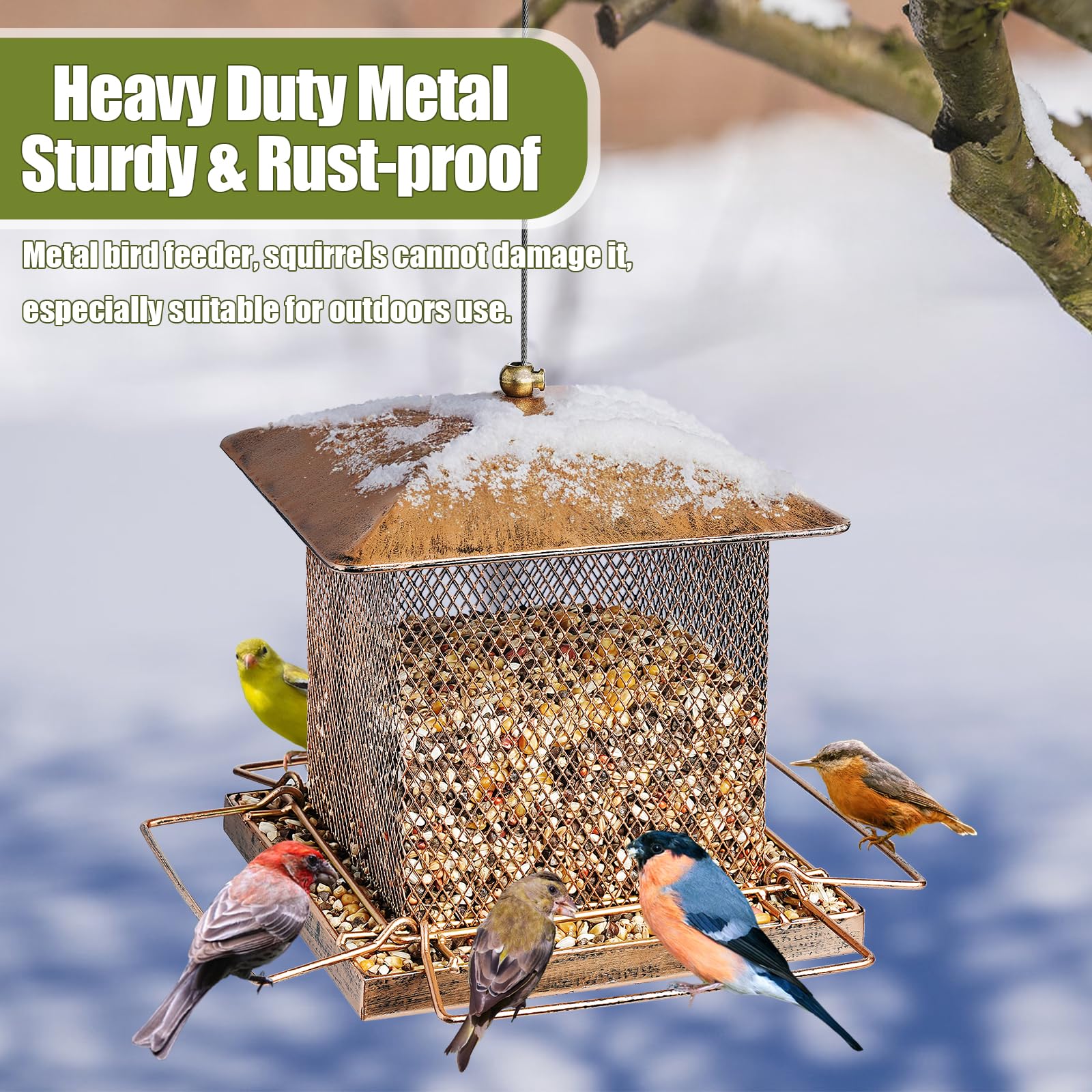 IWNTWY outdoor hanging bird feeder ideal for garden or yard.