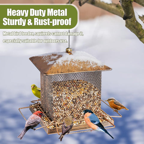 IWNTWY outdoor hanging bird feeder ideal for garden or yard.