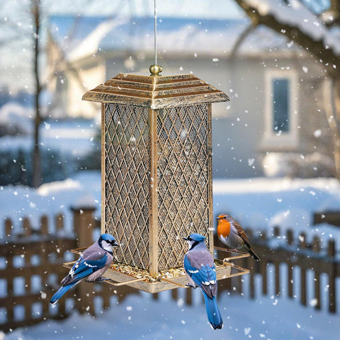 IWNTWY bird feeder outdoor-hanging option adds charm and bird activity to yards.