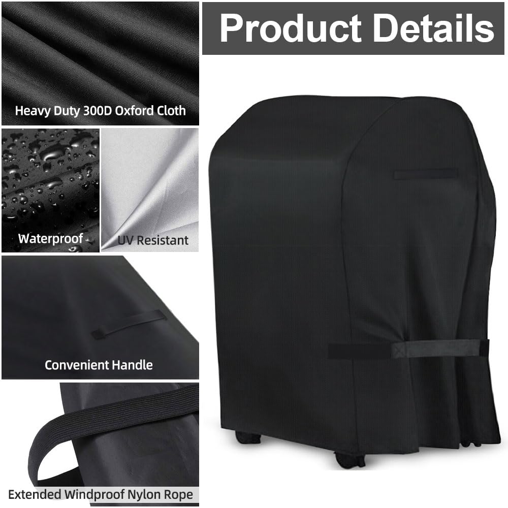 IWNTWY windproof grill cover with nylon tapes stays in place during windy days.