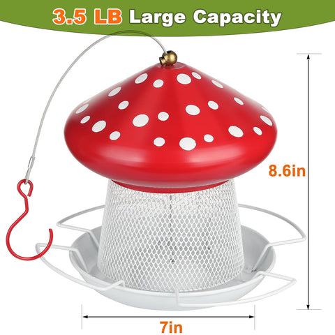 IWNTWY heavy-duty metal bird feeder with rust-proof finish for outdoors