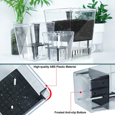 IWNTWY self-watering pot tray with ventilation holes supports healthy roots.