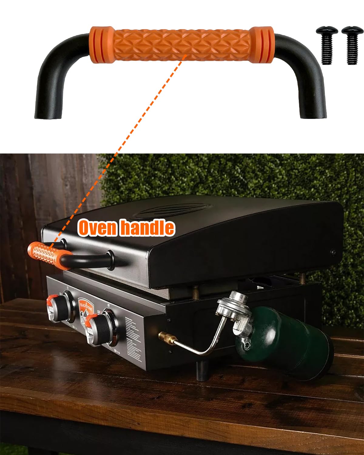 IWWFDD orange non-slip grip for safer handling on Blackstone griddles.