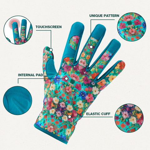 IYICLOTH gloves for women show touchscreen fingertips for easy device use while gardening.