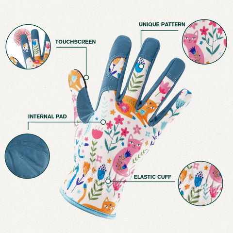 IYICLOTH women’s gardening gloves with touchscreen fingertips for easy phone use outdoors.