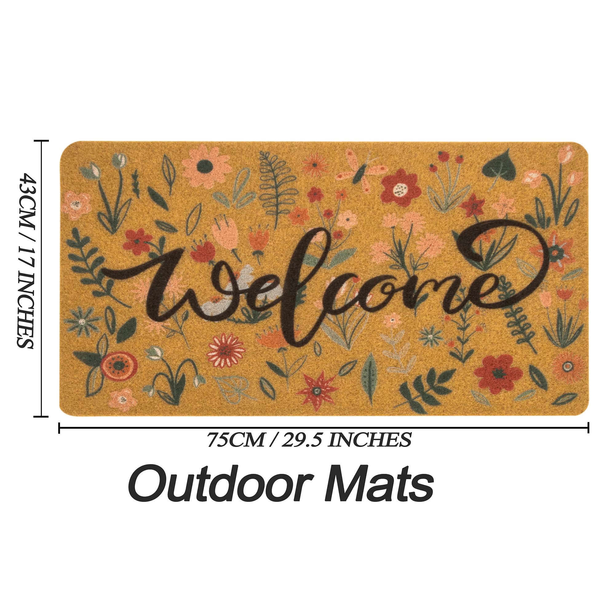 IZUS spring flower motif mat outfits entryways with seasonal cheer.