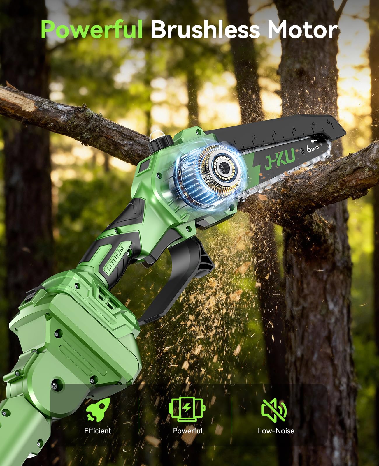 Multi-angle cutting head adjusted for precise pruning in tight spaces.