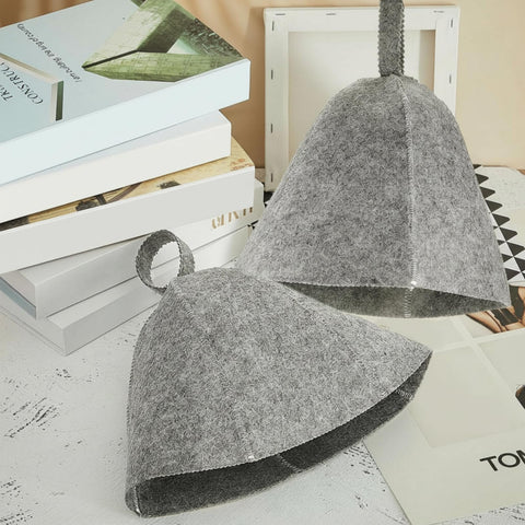 JaGely sauna hat gray wool banya accessory ideal for home spa routines