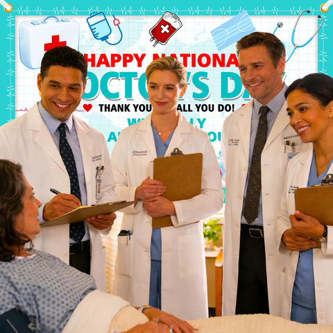 Jaailee medical-themed backdrop suitable for hospital, classroom, and event use