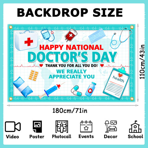 Jaailee Doctor's Day banner shows fade-proof print, suitable for long events