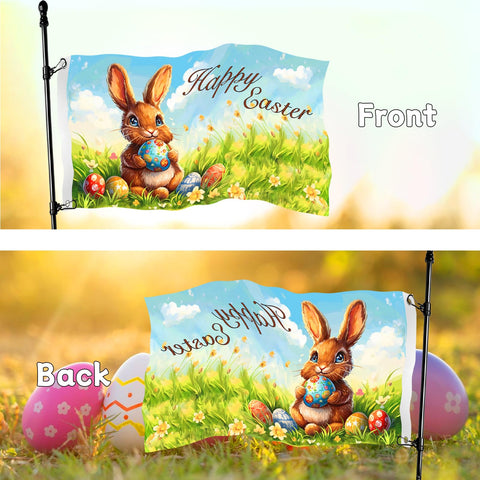 Jaailee Easter flag graphics show bunny and eggs on both sides