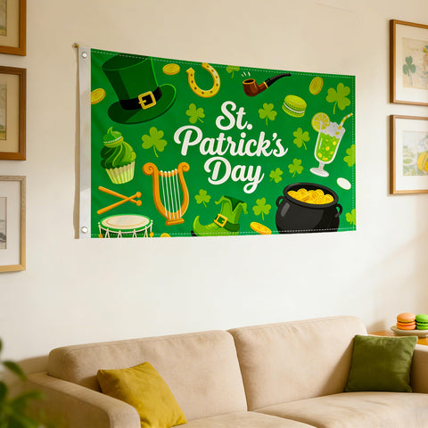 Jaailee gold coins banner adds festive flair to yard or doorway