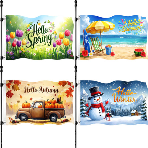 Jaailee Hello Spring flag double-sided for vibrant spring decor from any angle.