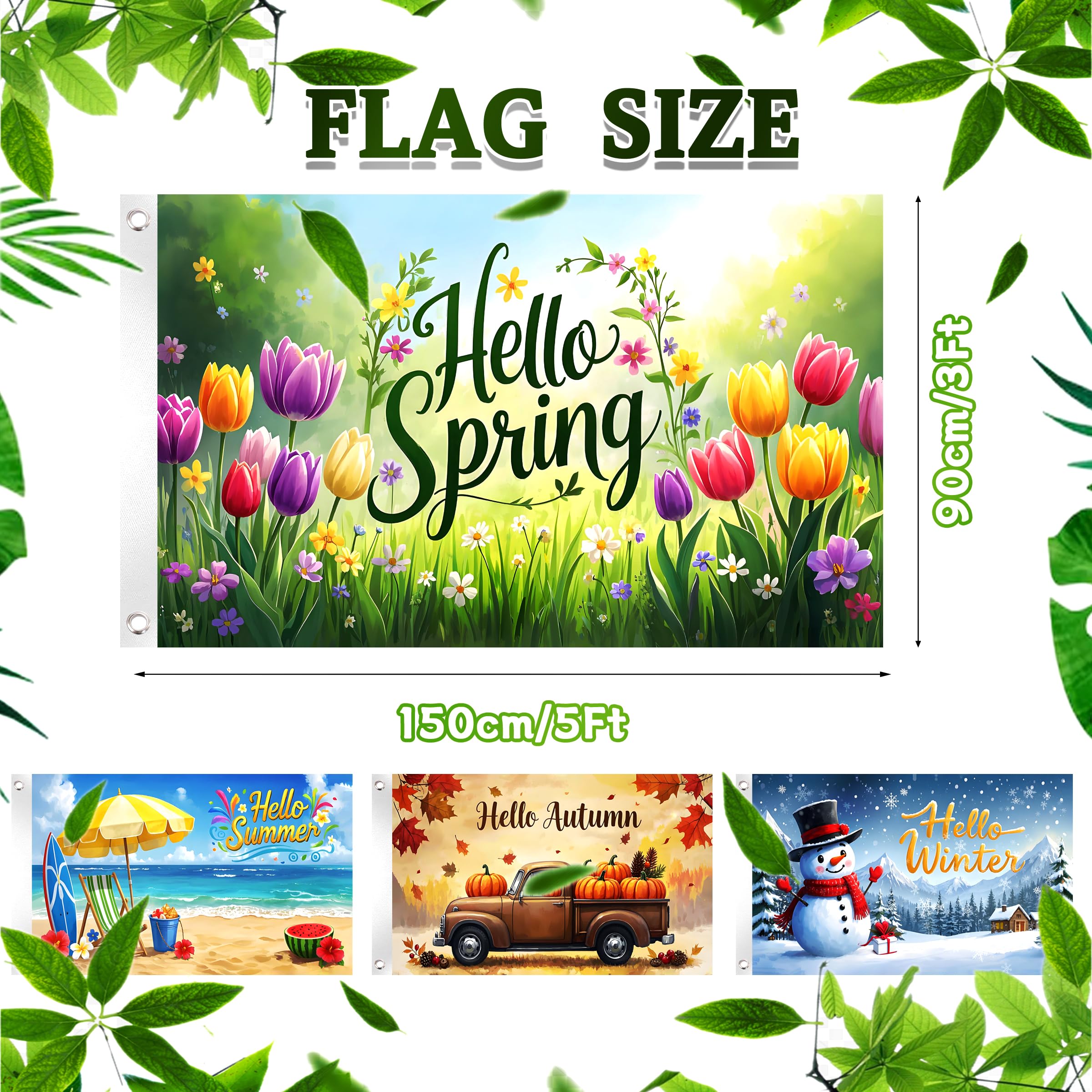 Jaailee Hello Summer flag with beach vibes enhances outdoor porch decor.