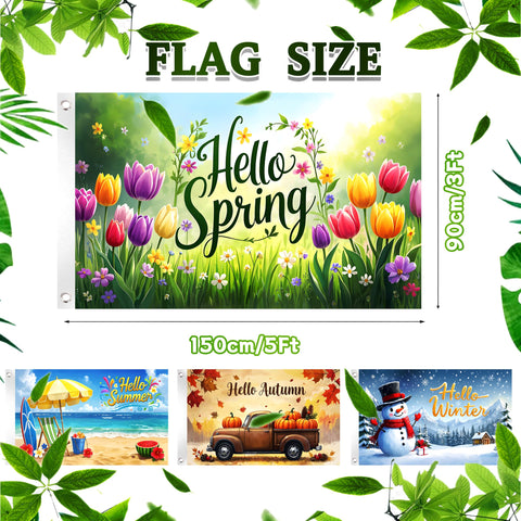 Jaailee Hello Summer flag with beach vibes enhances outdoor porch decor.