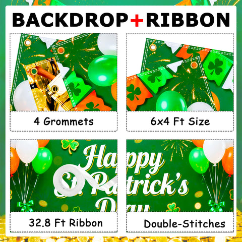 Jaailee backdrop highlights shamrocks, ideal for studio or home photo shoots.