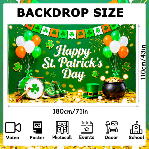 Jaailee St Patrick's Day banner with ribbon included for quick setup and display.