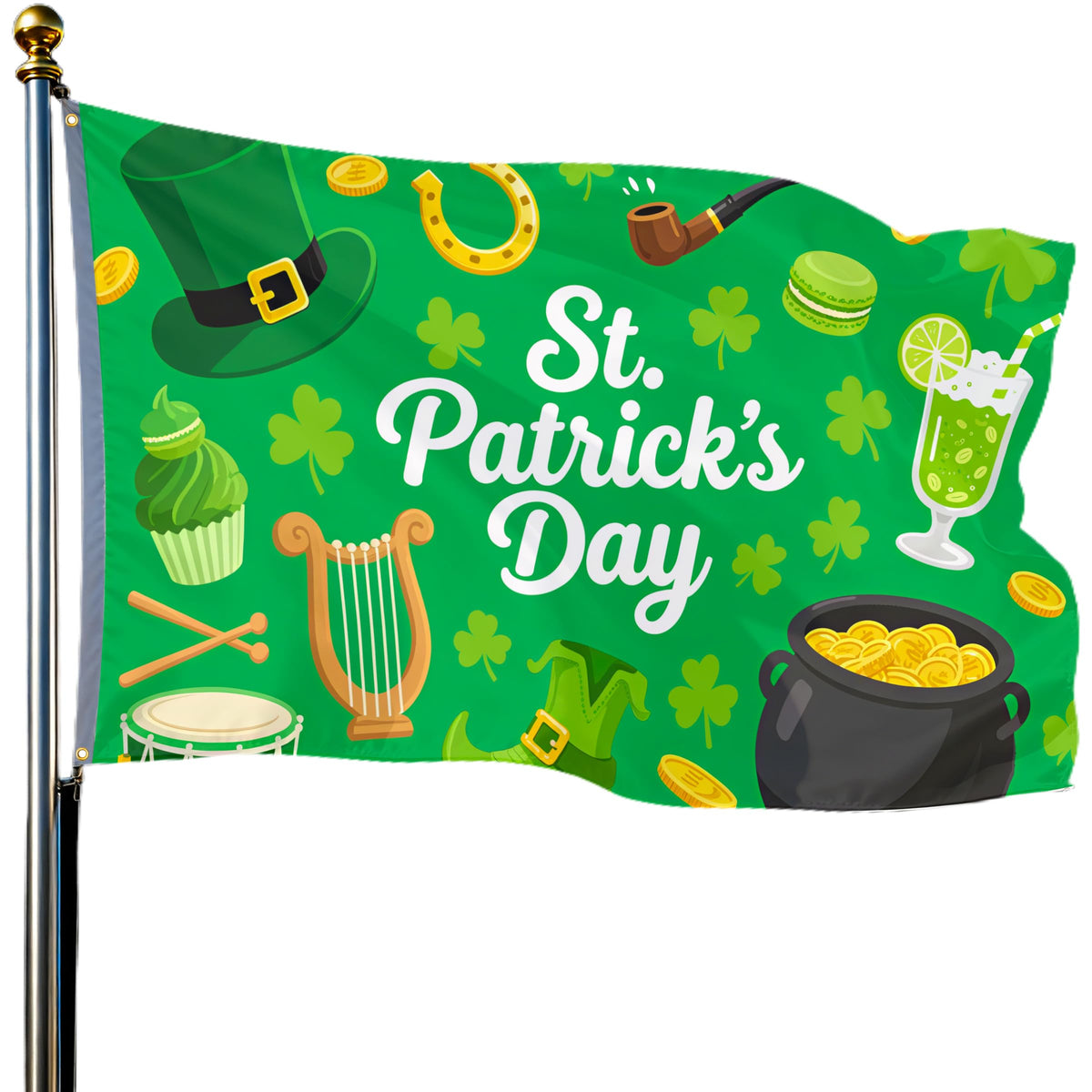Jaailee St Patrick's Day flag 3x5ft for vibrant outdoor decoration