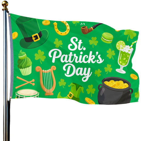 Jaailee St Patrick's Day flag 3x5ft for vibrant outdoor decoration