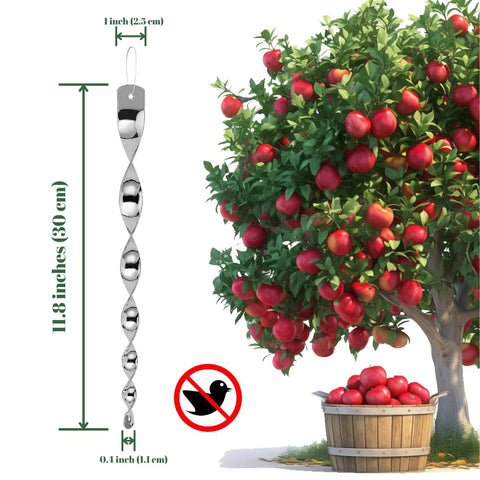 jabrand silver woodpecker deterrent rod spins in light breeze to deter birds