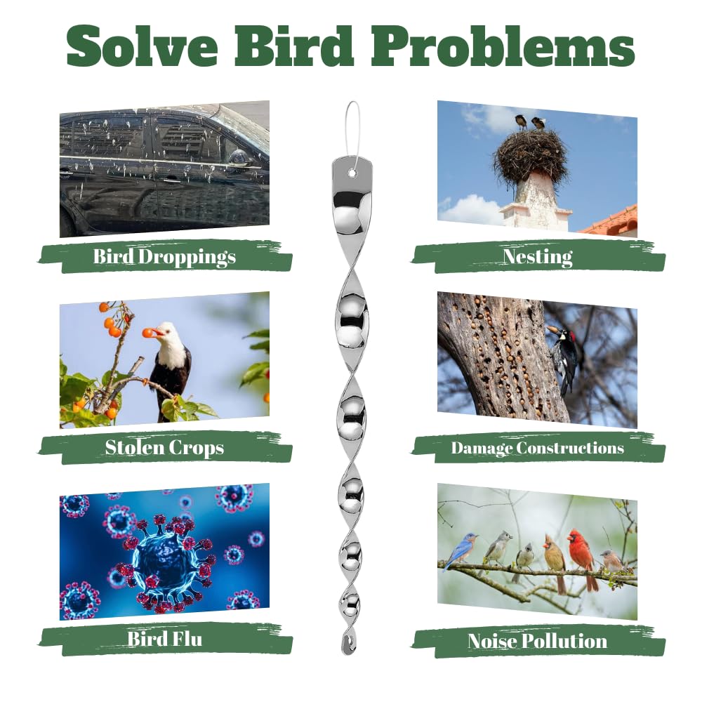 jabrand 12-inch rod deters birds near pools with sun flashes