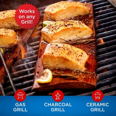 Jaccard Ready 2 Grill plank serving presentation with rustic board