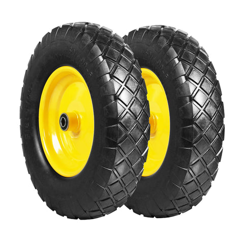 Jack Boss 16-inch solid rubber dolly tire with rugged tread for grip and puncture resistance