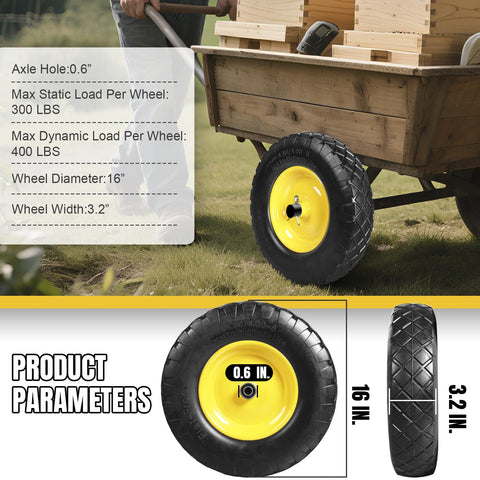 Jack Boss solid rubber tire with deep tread pattern for better traction