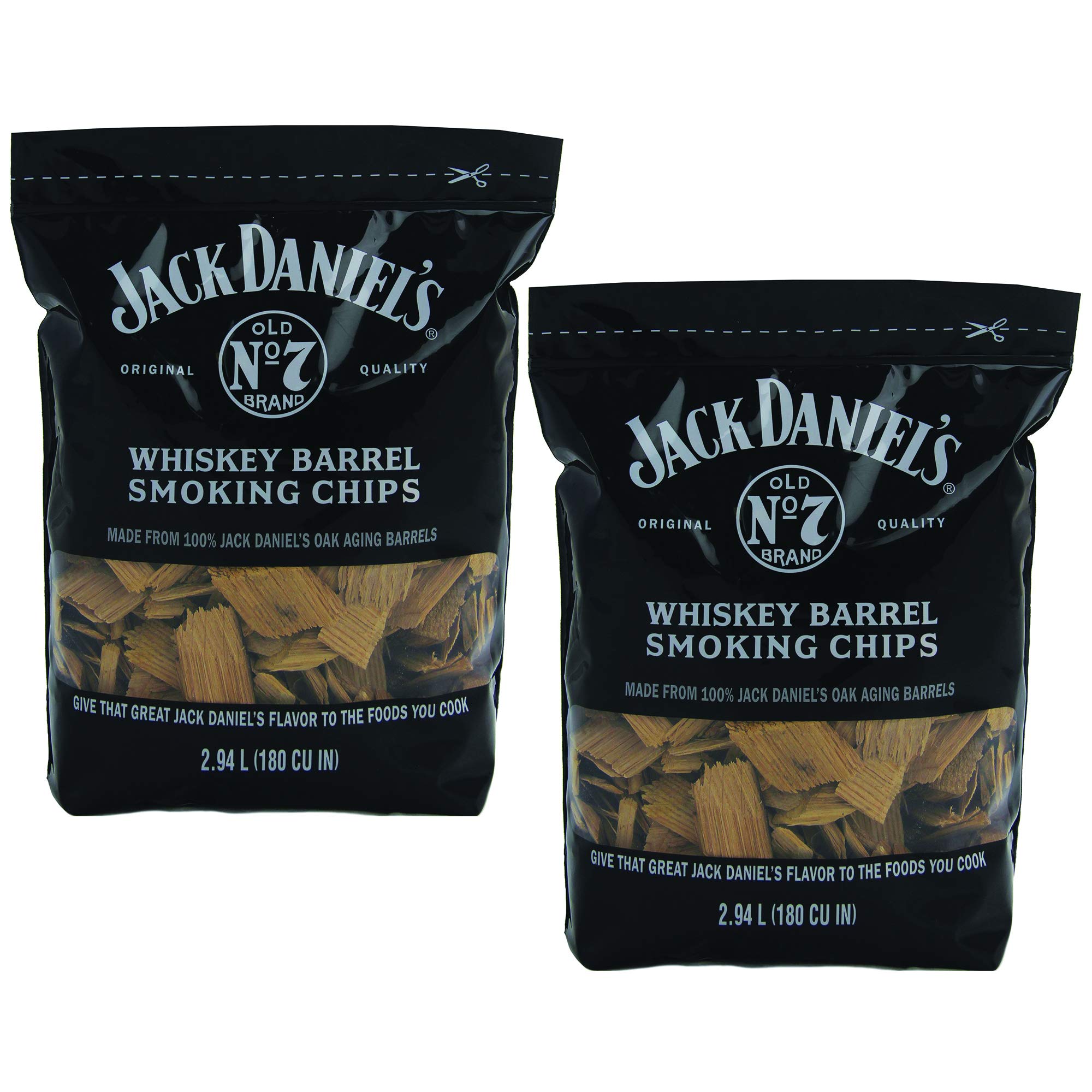 Jack Daniel's smoking oak wood chips enhance grill flavor for ribs and pork.