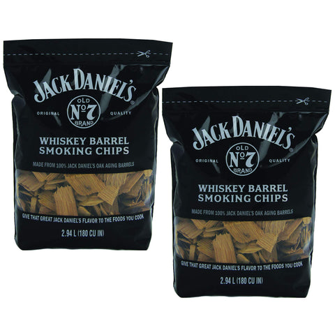 Jack Daniel's smoking oak wood chips enhance grill flavor for ribs and pork.
