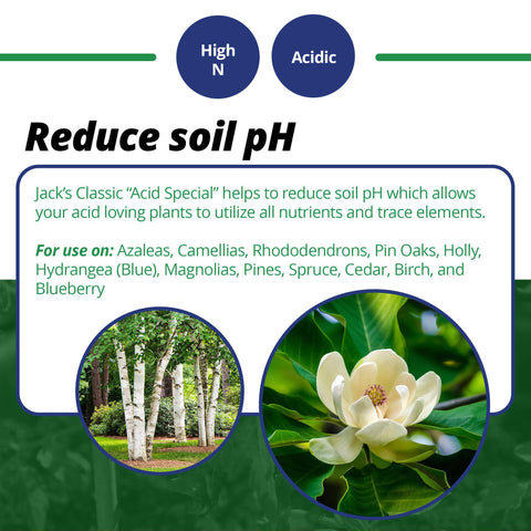Soil application helps acid-loving plants through root feeding.