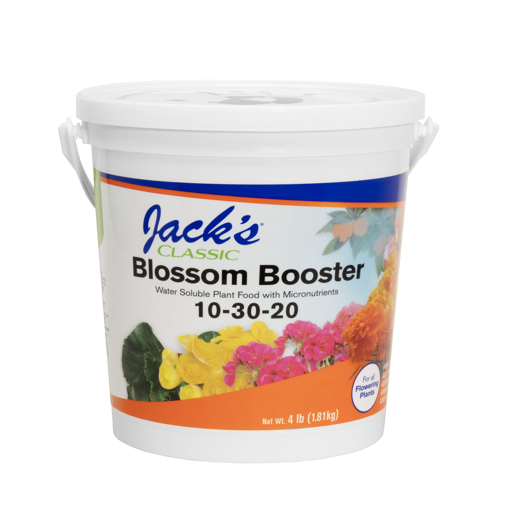 Jack's Classic Blossom Booster powder close-up for vibrant blooms.