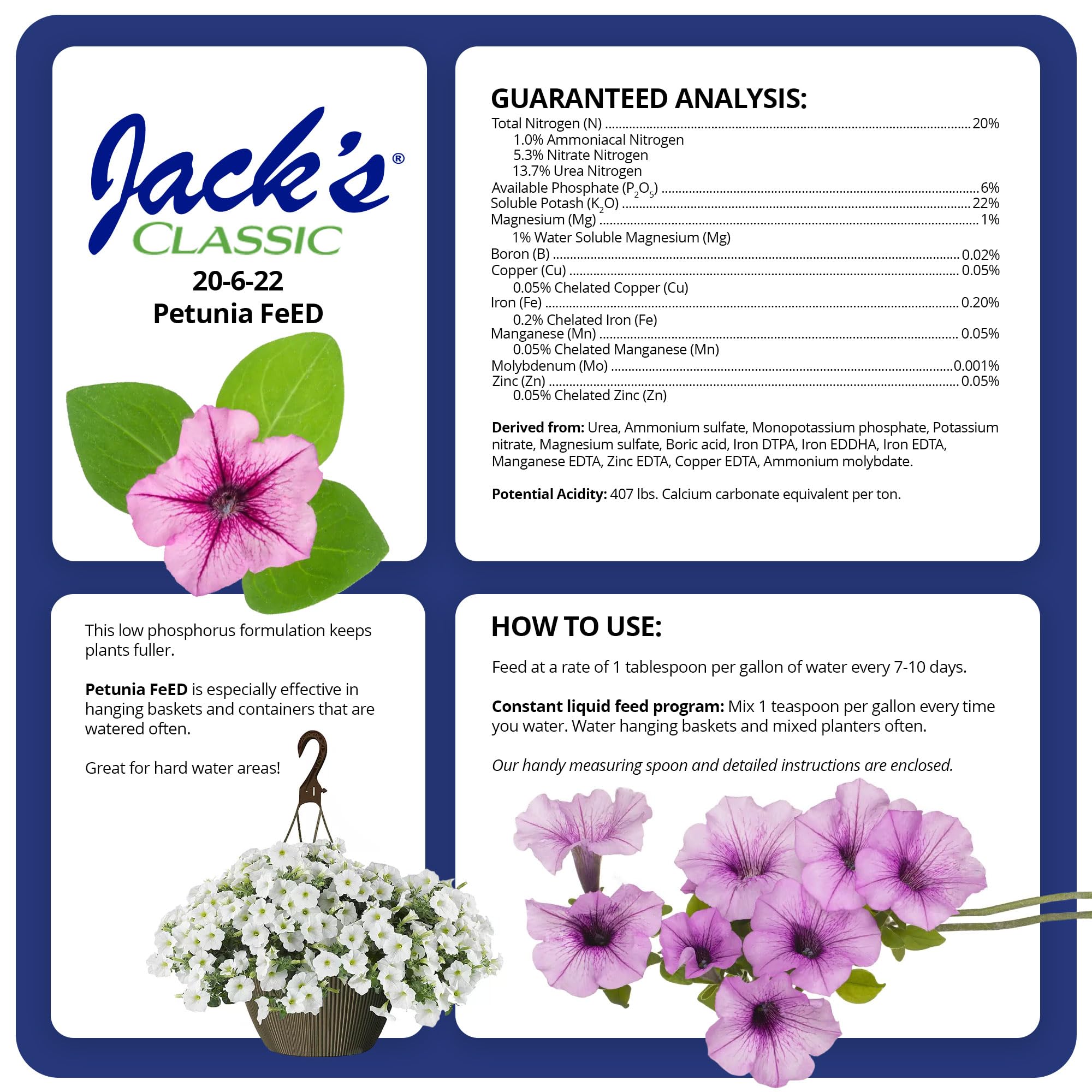 Jack's Classic Petunia Feed being dissolved in water for easy feeding.