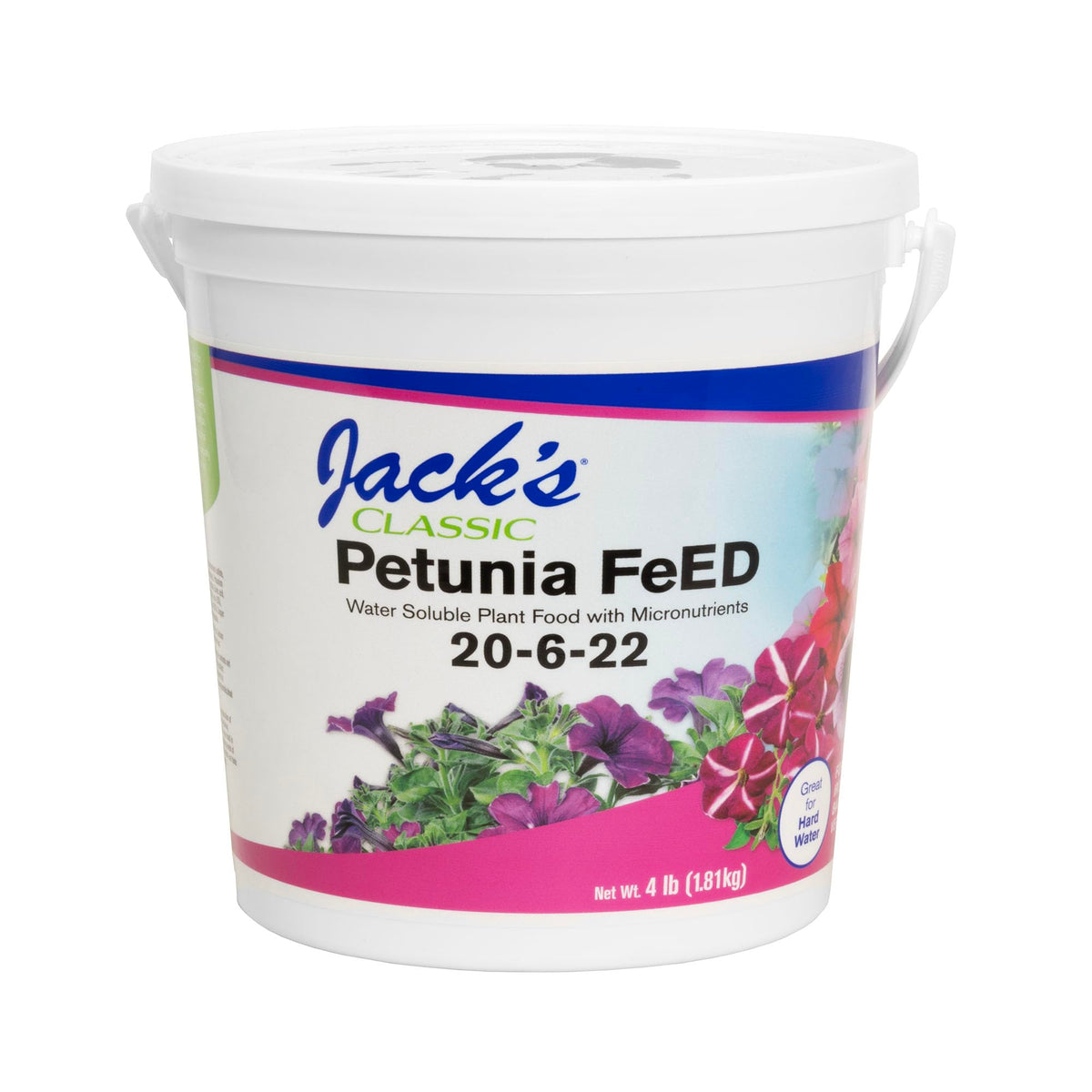 Jack's Classic Petunia Feed powder bag ready to mix for lush blooms.