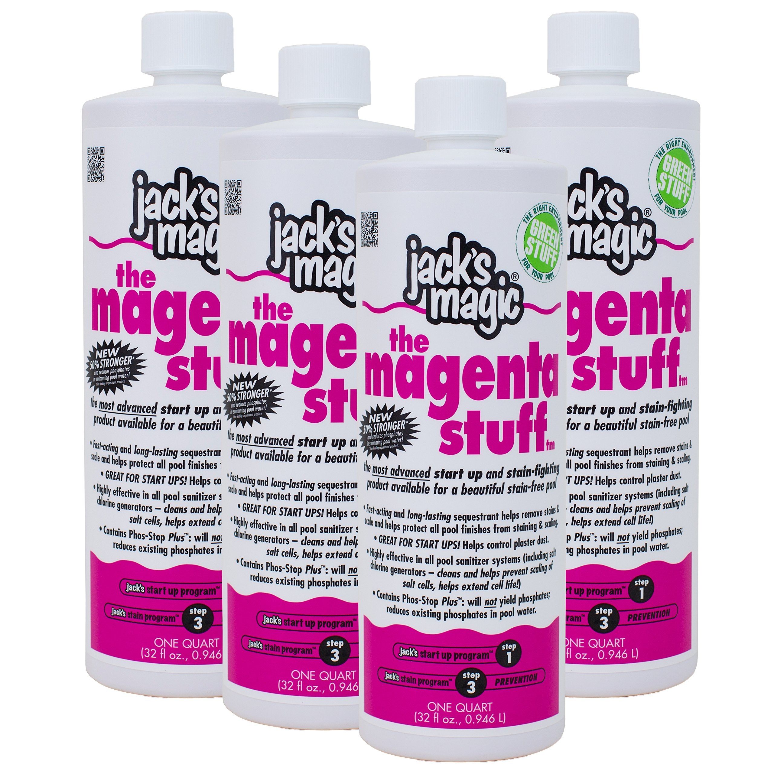Jack's Magic The Magenta Stuff 1 qt bottle pour prevents stains and scale in pools