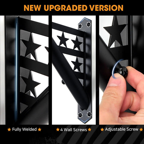 Welded joints provide extra strength on JACKCUBE DESIGN flag bracket