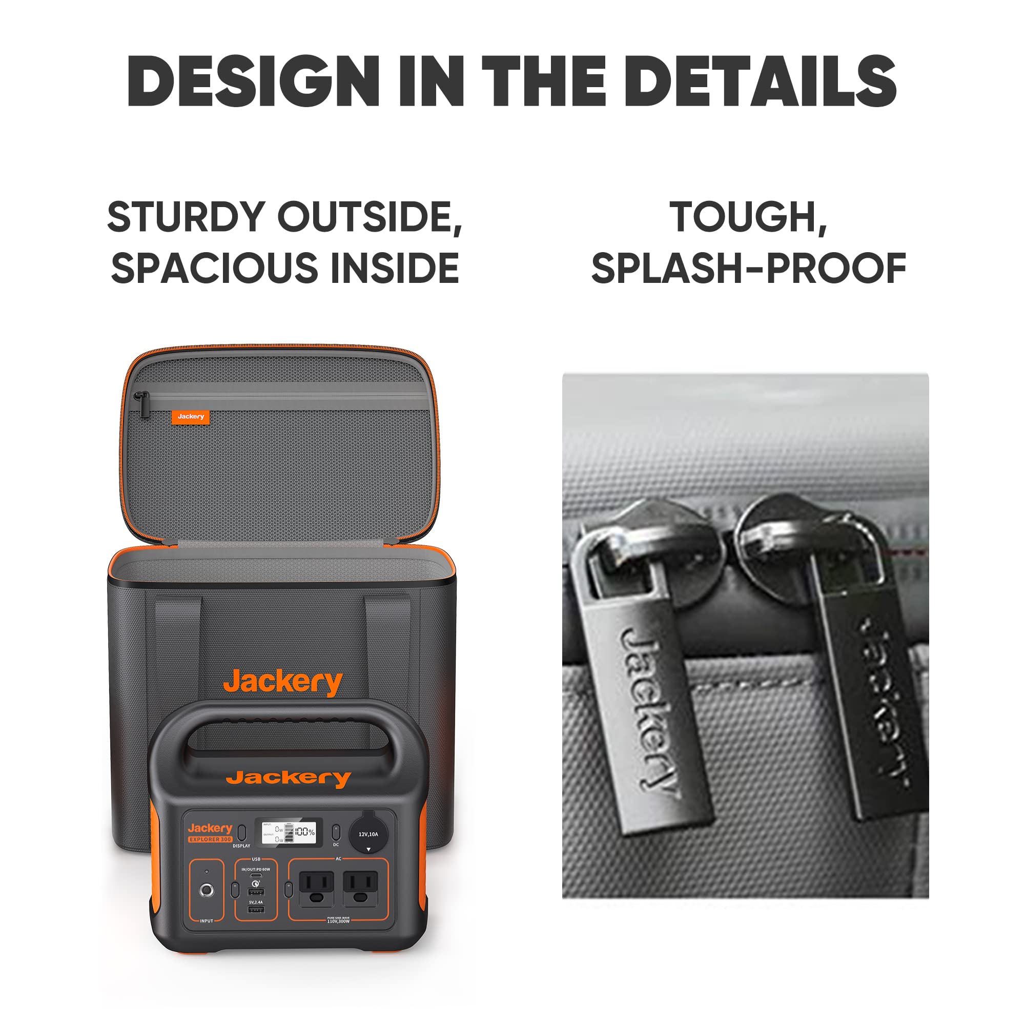 Jackery carrying case bag size S dimensions show fit for Explorer 240/300/500