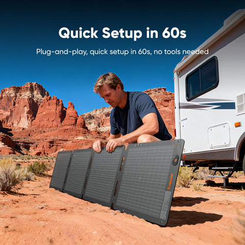 Jackery SolarSaga 100W Air portable for outdoor use and camping.