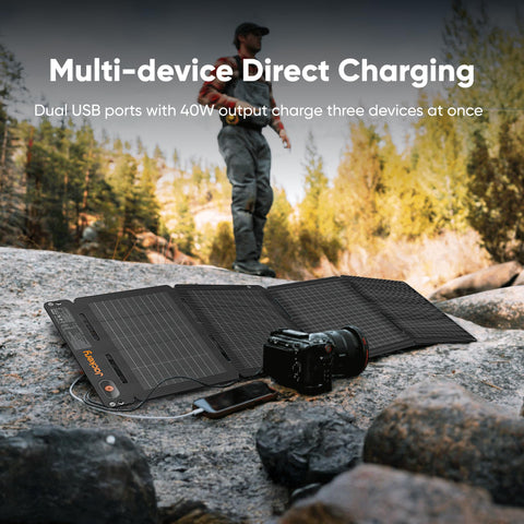 Jackery SolarSaga 40W Air IP68-rated durability against rain and dust in outdoor use.