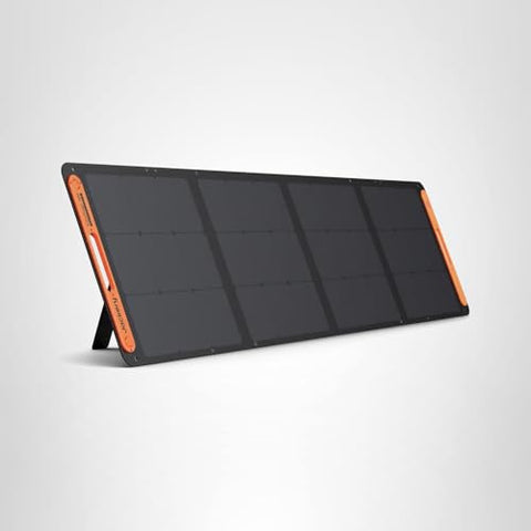 Jackery SolarSaga contents include panel, cable, and a five-year warranty.