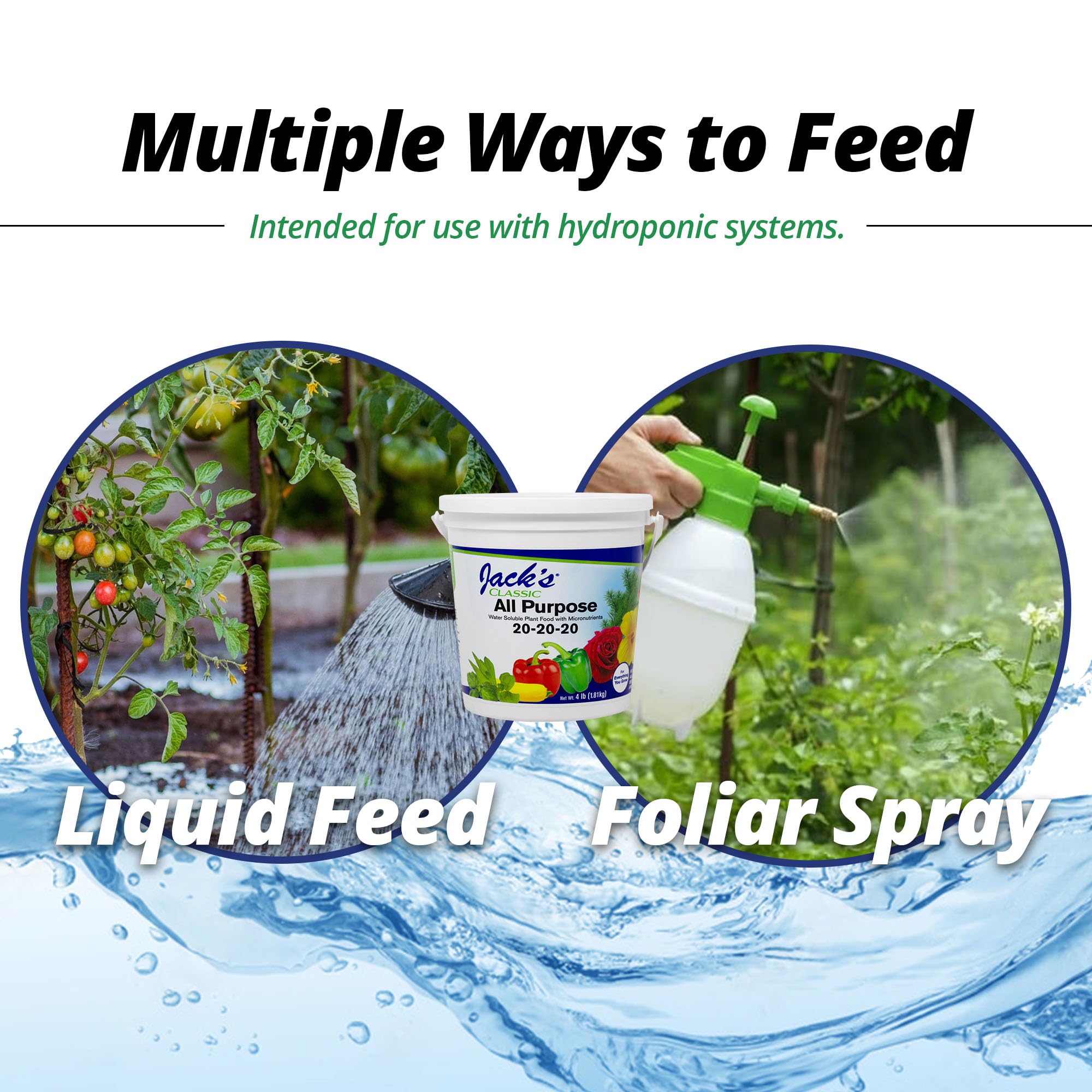 Jacks Classic 20-20-20 for indoor and outdoor garden growth.