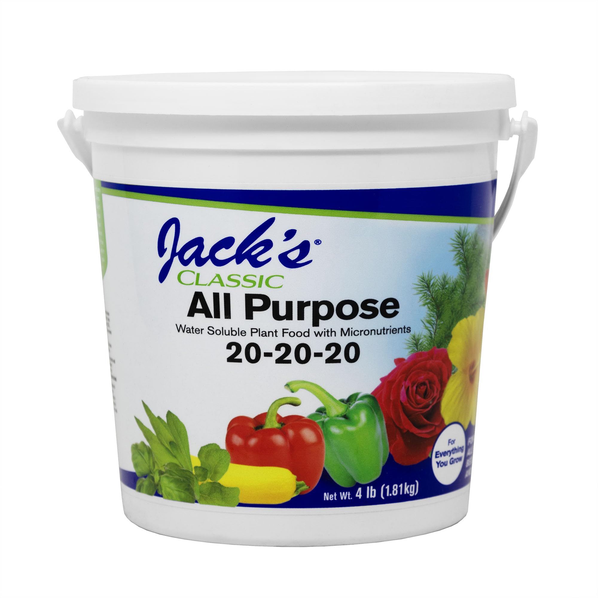 Jacks Classic 20-20-20 powder dissolving in water for ready-to-feed fertilizer.